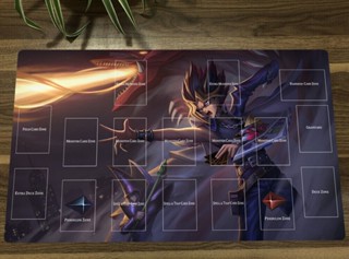 Yu-gi-oh! Playmat Dark Magician &amp; Atem TCG CCG แผ่นรองเทรดดิ้งการ์ด เกม แผ่นรองกระเป๋า