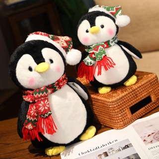 ของเล่นตุ๊กตาเพนกวินคริสต์มาส พร้อมผ้าพันคอ และหมวก คุณภาพสูง และทนทาน