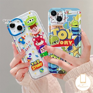 เคสโทรศัพท์มือถือ กันกระแทก ลายการ์ตูนเอเลี่ยน Toy Story หมีสตรอเบอร์รี่น่ารัก สําหรับ IPhone 7Plus 11 14 13 12 Pro MAX XR 6 6S Plus X XS MAX