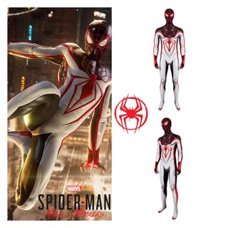 ชุดคอสเพลย์ Spider man Ps5 Miles Morales สีขาว