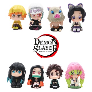 โมเดลฟิกเกอร์ Pvc รูป Demon Slayer Tanjiro Nezuko ขนาดเล็ก