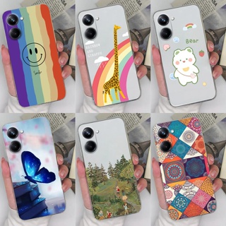 เคสโทรศัพท์มือถือ ซิลิโคนนิ่ม แบบใส ลายการ์ตูนผีเสื้อ สีรุ้ง สําหรับ OPPO Realme 10 Pro 5G 10 Pro Plus 5G