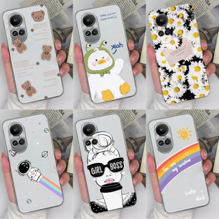 เคสโทรศัพท์มือถือ ซิลิโคนนิ่ม TPU ใส บางมาก ลายการ์ตูนเด็กผู้หญิง สุดเท่ คุณภาพสูง สําหรับ OPPO Reno10 5G Reno10 Pro 5G