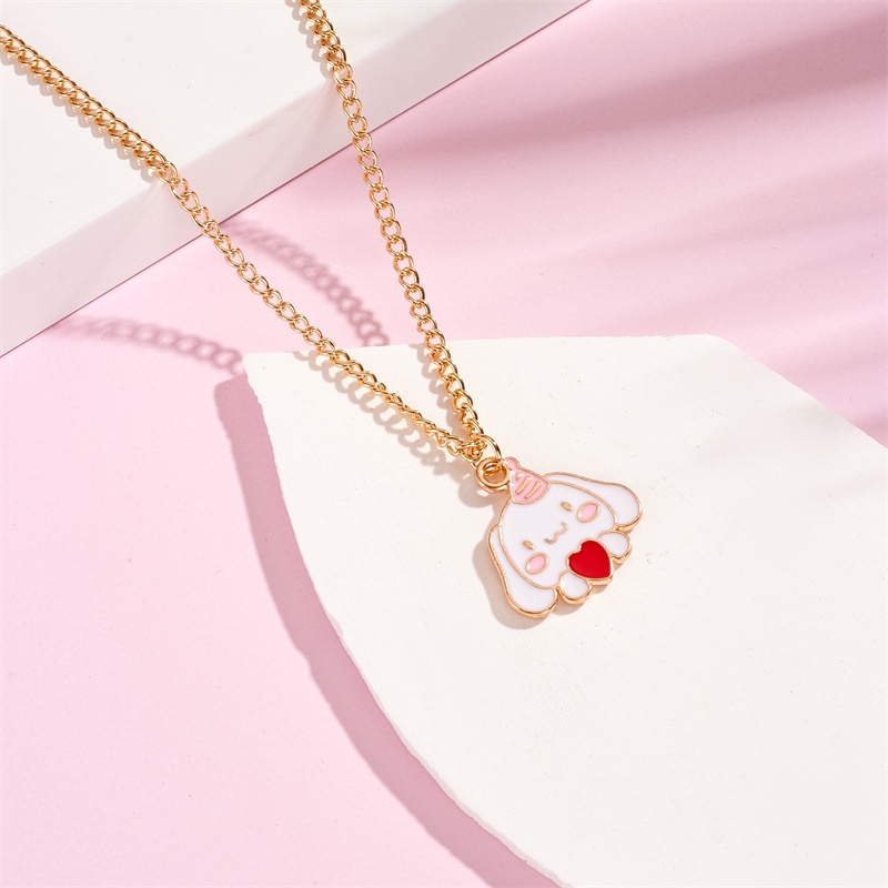 Xiaoboacc แฟชั่นเกาหลี น่ารัก การ์ตูน KT แมว ไหปลาร้า สร้อยคอโซ่ ผู้หญิง ไม่ฉีกขาด เมโลดี้ ซินนาม่อนโรล สร้อยคอ - รูปที่ 6