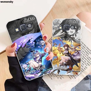 เคสโทรศัพท์มือถือ ซิลิโคนนิ่ม TPU ลายหมาป่าสีเงิน 05 สําหรับ Samsung A3 A5 A6 A7 A8 A9 Star Pro Plus E5 E7 2016 2017 2018