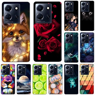 เคสโทรศัพท์มือถือ TPU แบบนิ่ม พิมพ์ลายแมว และดอกไม้น่ารัก สําหรับ Infinix Note 30 4G X6833B