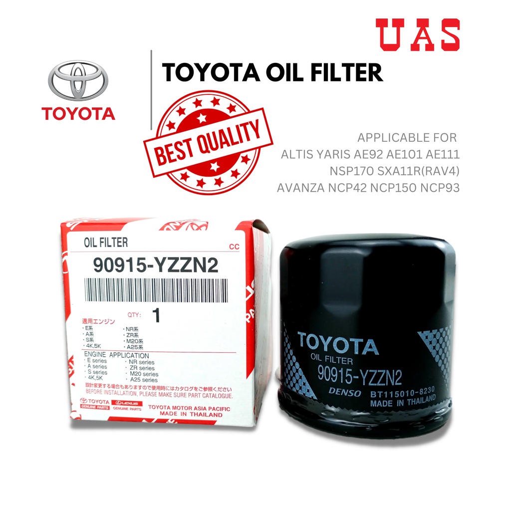 กรองน้ํามันเครื่องTOYOTA 90915-YZZN2 สําหรับ VIOS, YARIS, ALTIS, RAV4