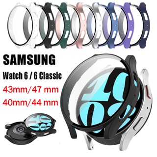 เคส + ฟิล์มนิรภัย เคสป้องกัน สําหรับ Samsung Galaxy Watch 6 40 มม. 44 มม. เคสป้องกันสมาร์ทวอทช์ สําหรับ Samsung Galaxy Watch 6 Classic 43 มม. 47 มม.