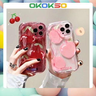 เหมาะสําหรับเคสโทรศัพท์มือถือ OPPO Reno9 / Reno8 / Reno7pro / reno6 / 7z / 8T / 5 การ์ตูนใหม่โค้งขอบพีชป้องกันการตกเคสโทรศัพท์มือถือเคสนุ่ม R17 คู่รุ่น A53 / A9 2020 / 4Z 5G / A31 / F11 / A3S / A78 / A77