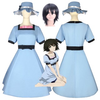 ชุดคอสเพลย์การ์ตูนอนิเมะ Steins Gate Shiina Mayuri สีฟ้า พร้อมชุดเดรส สําหรับผู้หญิง