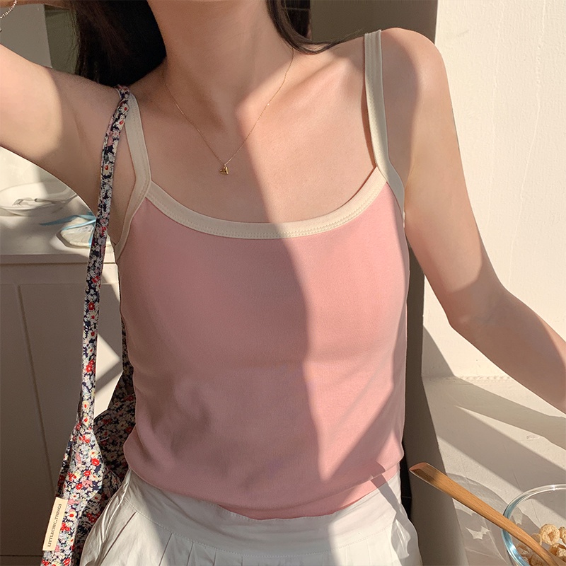 64008 เสื้อชั้นในสตรีสีตัดกันทรงเข้ารูปฤดูร้อนหลายสี