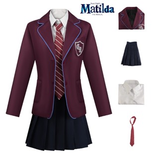 ชุดคอสเพลย์ เครื่องแบบนักเรียน Matilda สีม่วง สําหรับเด็ก