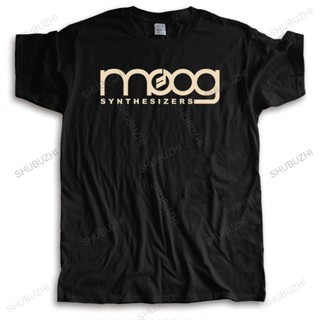 เสื้อยืดคอกลม แขนสั้น ผ้าฝ้าย ลาย Moog Synthesizer สีดํา หรูหรา คุณภาพสูง สําหรับผู้ชาย