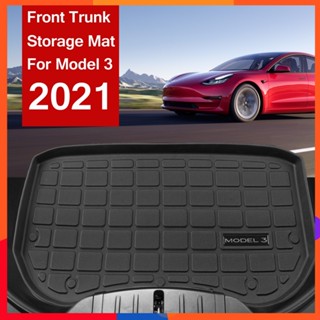 แผ่นเสื่อปูพื้น กันน้ํา ทนทาน สําหรับ Tesla Model 3 2021 TPE