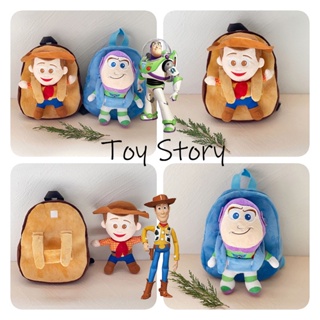 กระเป๋าเป้สะพายหลัง ผ้ากํามะหยี่ขนนิ่ม รูปดาว Buzz Lightyear And Woody สําหรับเด็ก