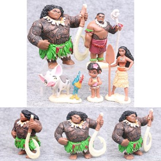 ตุ๊กตาฟิกเกอร์ Moana 6 Action Figures ของเล่นสําหรับเด็ก