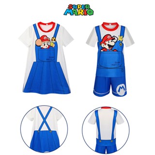 ชุดคอสเพลย์ เสื้อแขนสั้น ผ้าเรยอน ลาย Super Mario Inspired