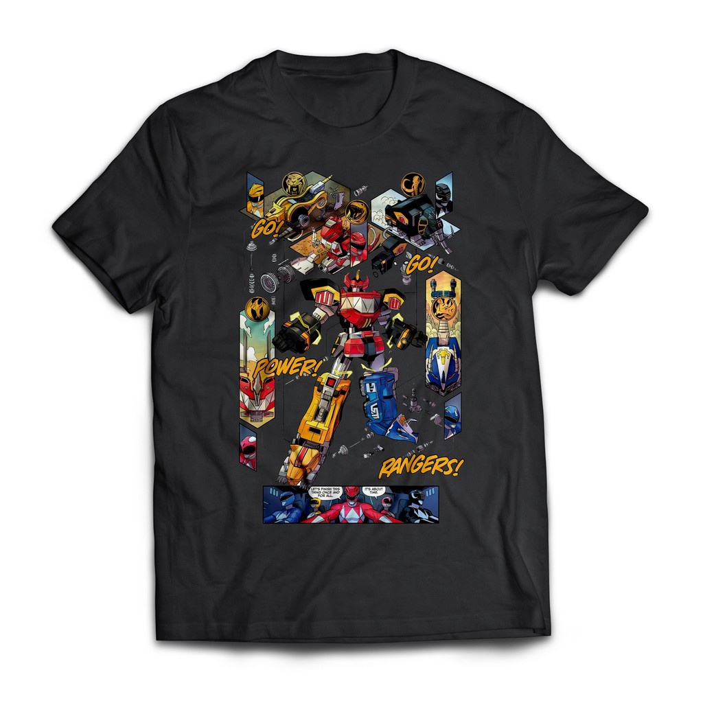 [พร้อมส่ง] เสื้อยืดแขนสั้นลําลอง ผ้าฝ้าย 100% พิมพ์ลายกราฟฟิค The Dino Megazord พรีเมี่ยม ไซซ์ S-5XL