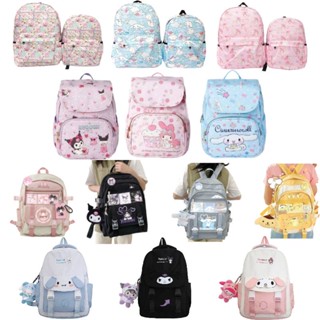 Kawaii Sanrio schoolbag กระเป๋าเป้สะพายหลัง กระเป๋านักเรียน อเนกประสงค์ หนัง PU ลายการ์ตูน สําหรับเด็ก