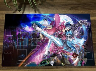 อะนิเมะ Yu-Gi-Oh! Playmat Live☆Twin Lilla &amp; Ki-sikil CCG TCG แผ่นรองเกมเทรดดิ้งการ์ด