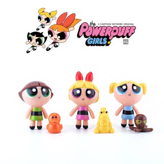 โมเดลฟิกเกอร์ PVC อนิเมะ The Powerpuff Girls 3 ชิ้น ต่อชุด ของเล่นสําหรับเด็ก