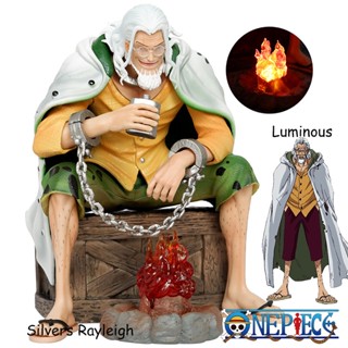 โมเดลฟิกเกอร์ Pvc รูปการ์ตูนอนิเมะ One Piece Dark King Rayleigh Sitting Pose สําหรับตกแต่งบ้าน