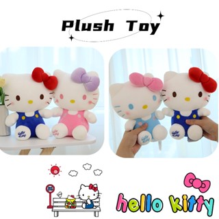 ของเล่นตุ๊กตา Hello Kitty ของแท้ แบบนิ่ม สีชมพู สีฟ้า 12 นิ้ว สําหรับเด็กผู้หญิง