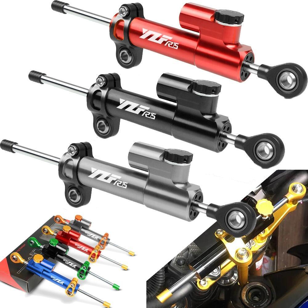 สําหรับ YAMAHA YZF-R15 YZFR15 YZF R15 V3 2017 2018 2019 2020 CNC อลูมิเนียมรถจักรยานยนต์ Damper พวงมาลัย Stabilizee ความปลอดภัยควบคุม