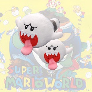 ของเล่นตุ๊กตานุ่ม รูปการ์ตูน Super Mario White Tongue Ghost ขนาด 26x10 ซม. กอดได้