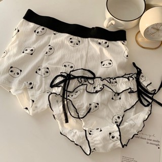 สีดำ สีขาว แพนด้า ผู้หญิง สองสาม panties น่ารัก สองสาม panties