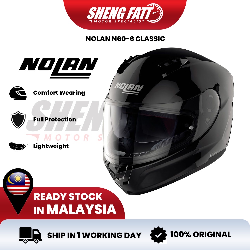 NOLAN N60-6 หมวกกันน็อคคลาสสิกแบบเต็มหน้ามอเตอร์ Visor Topi Keledar Keselamatan Full Face Superbike 