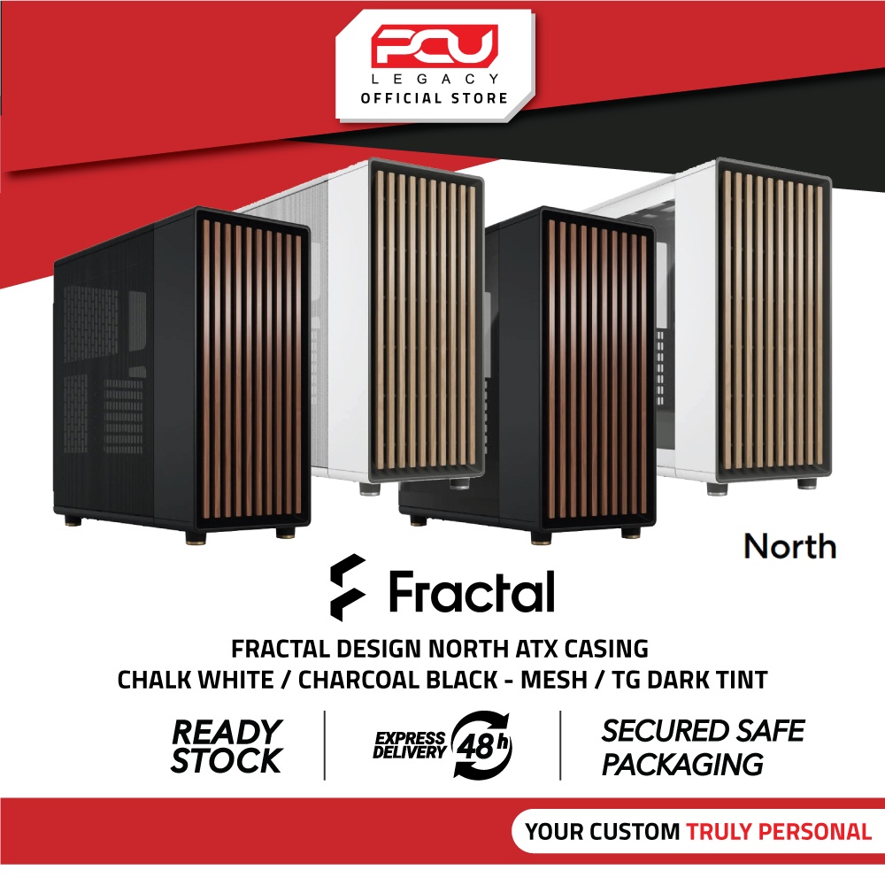 FRACTAL DESIGN NORTH CHALK WHITE / CHARCOAL BLACK - MESH / TG DARK TINT ATX PC CASING