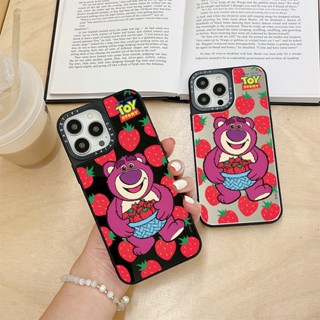 Casetify เคสโทรศัพท์มือถือนิ่ม กันกระแทก ลายการ์ตูนหมีสตรอเบอร์รี่ สําหรับ iPhone 11 14 Pro Max 12 13 Mini Case X XR XS Max SE 2020 6 7 8 Plus