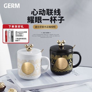 ✨พร้อมส่ง✨Germ GERM Disney แก้วกาแฟเซรามิค พร้อมฝาปิด 380 มล. ลายดิสนีย์ พร้อมช้อน สําหรับผู้หญิง สินค้าอนิเมะ