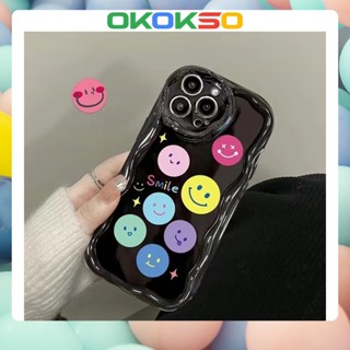 [OKOKSO] เคสโทรศัพท์มือถือนิ่ม ขอบโค้ง กันกระแทก ลายการ์ตูนหน้ายิ้ม สําหรับ OPPO Reno9 Reno8 Reno7pro reno6 7z 8T 5 R17 A9 2020 4Z 5G F11 A31 A3S A78 A77