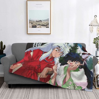 ผ้าห่ม ผ้าสักหลาด อเนกประสงค์ ลายการ์ตูนอนิเมะ Inuyasha Kawaii Kagome สําหรับตกแต่งบ้าน กลางแจ้ง