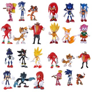 ฟิกเกอร์ Sonic The Hedgehog Game Action Figures น่ารัก ของเล่นสําหรับเด็กผู้ชาย ผู้หญิง 6 ชิ้น