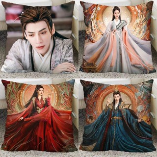 Luo Yunxi หมอนเบาะรองนั่งโซฟา สองด้าน ลายกวาง สีขาว สําหรับห้องนั่งเล่น