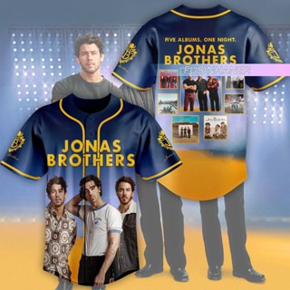 เสื้อกีฬาเบสบอล ลายทีม Joe Jonas Jonas Brother Jersey ชุดเยือน สําหรับผู้ชาย