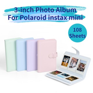 อัลบั้มรูปภาพ สีพื้น 3 นิ้ว สําหรับ Instax Mini 12 11 8 9 Eva Play 108 แผ่น