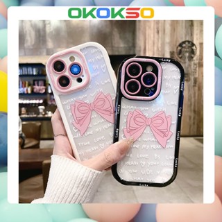 [Okso] เคสโทรศัพท์มือถือแบบนิ่ม กันกระแทก ลายการ์ตูนโบว์ สไตล์คู่รัก สําหรับ OPPO Reno9 Reno8 Reno7pro reno6 5