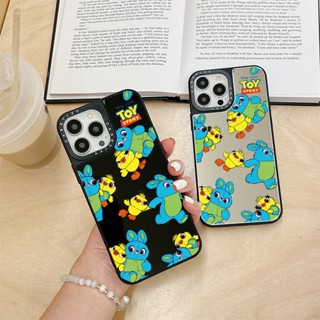 Casetify เคสโทรศัพท์มือถือนิ่ม กันกระแทก ลายการ์ตูน TOY STORY DUCKY BUNNY พร้อมกระจก สําหรับ iPhone 11 14 Pro Max 12 13 Mini X XR XS Max SE 2020 6 7 8 Plus