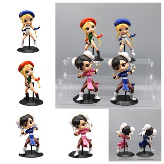 ฟิกเกอร์ Pvc รูปการ์ตูนอนิเมะ Street Fighter Hand Q Version Chun-li ขนาด 15 ซม. สําหรับตกแต่ง 4 ชิ้น