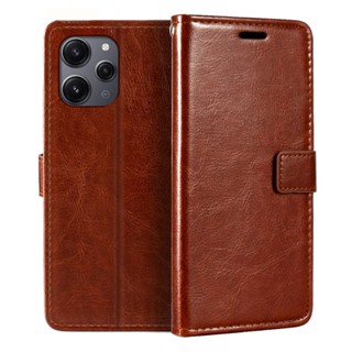 เคสหนัง PU ฝาพับแม่เหล็ก พร้อมช่องใส่บัตร และขาตั้ง สําหรับ Xiaomi Redmi 12 4G Xiaomi Redmi 12