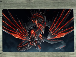 Yugioh Playmat Yu-Gi-Oh! Tcg CCG เสื่อเล่นเกม ลายมังกร สีแดงเข้ม