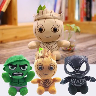 ของเล่นตุ๊กตามาร์เวล Black Panther Hulk และ Groot น่ารัก แบบนิ่ม