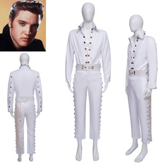 ชุดคอสเพลย์ King Elvis Presley สีขาว สไตล์แฟนตาซี