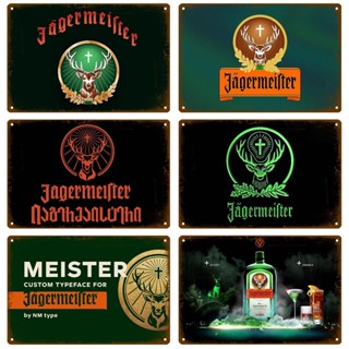 Jagermeifter ป้ายโลหะดีบุก ป้ายสัญลักษณ์ วิสกี้ เบลเยียม เบียร์ โล่ โลหะ ตกแต่งผนัง วินเทจ โปสเตอร์ แผ่นถ้ําผู้ชาย