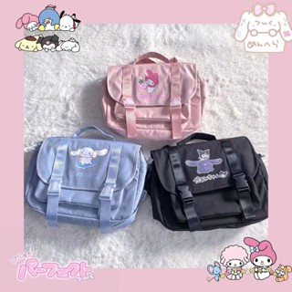 Sanrio กระเป๋าสะพายไหล่ กันน้ํา ลาย Kuromi Cinnamoroll Melody สําหรับเด็กผู้หญิง