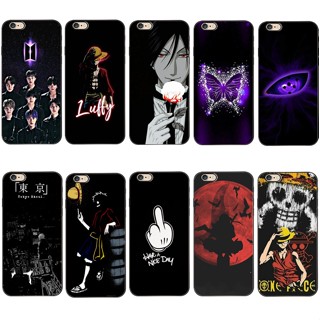 เคสโทรศัพท์มือถือ ซิลิโคนนุ่ม TPU ใส สีดํา สําหรับ iphone 4 4s 6 6s